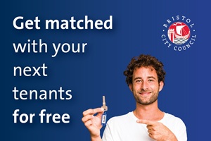 Image of a man holding keys, with the text Get matched with your next tenants for free