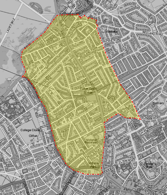 Map of Clifton Down Ward