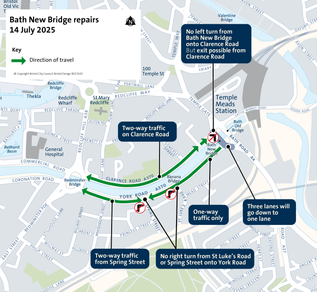 Bath New Bridge repairs map