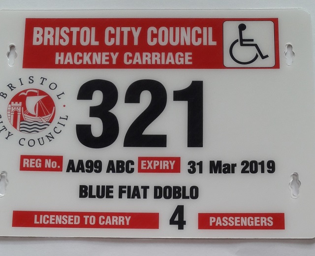 Hackney Carriage Vehicle Plates