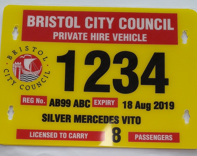Private Hire Vehicle Plates