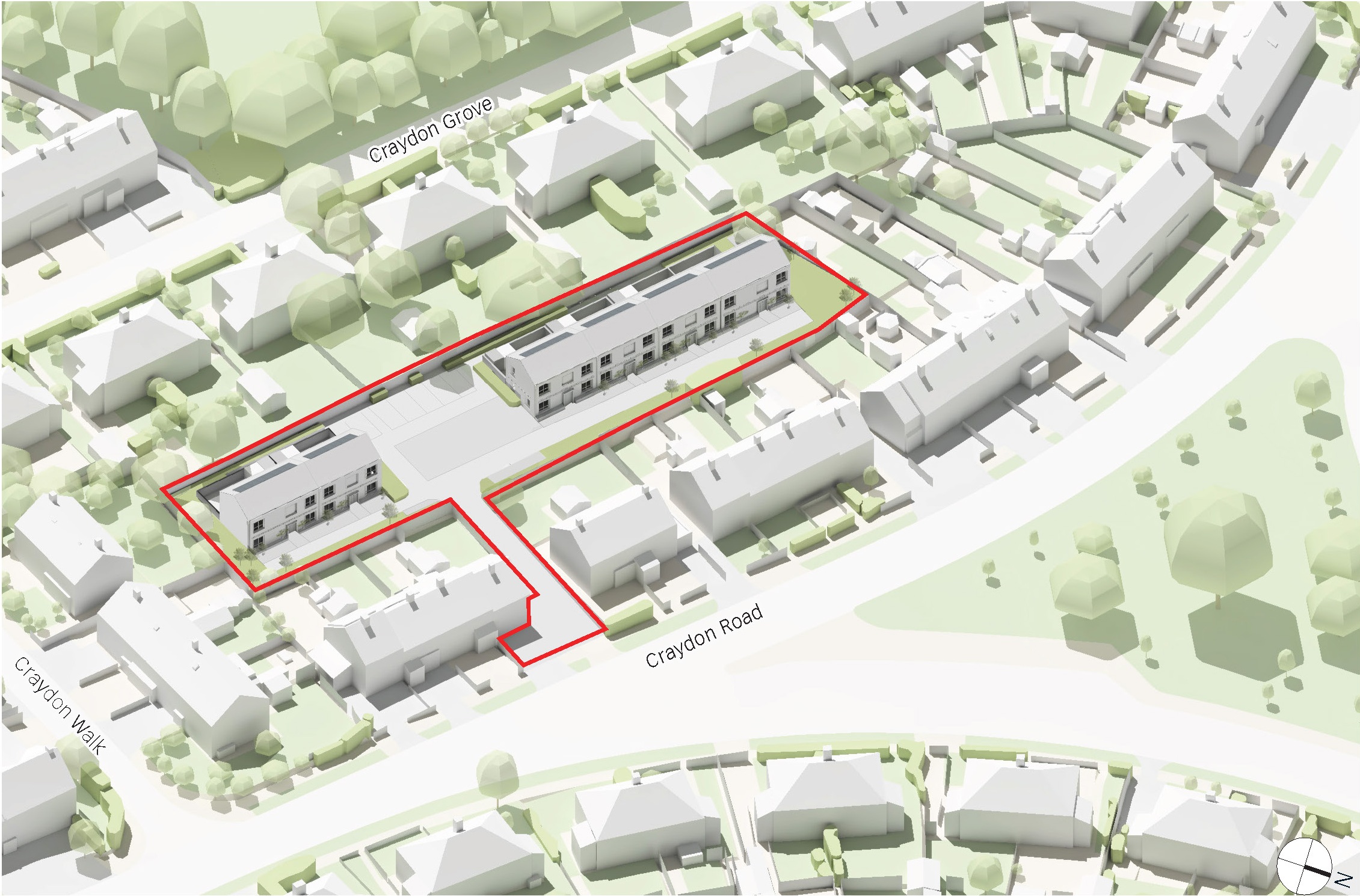 Aerial view of proposed Craydon Road site
