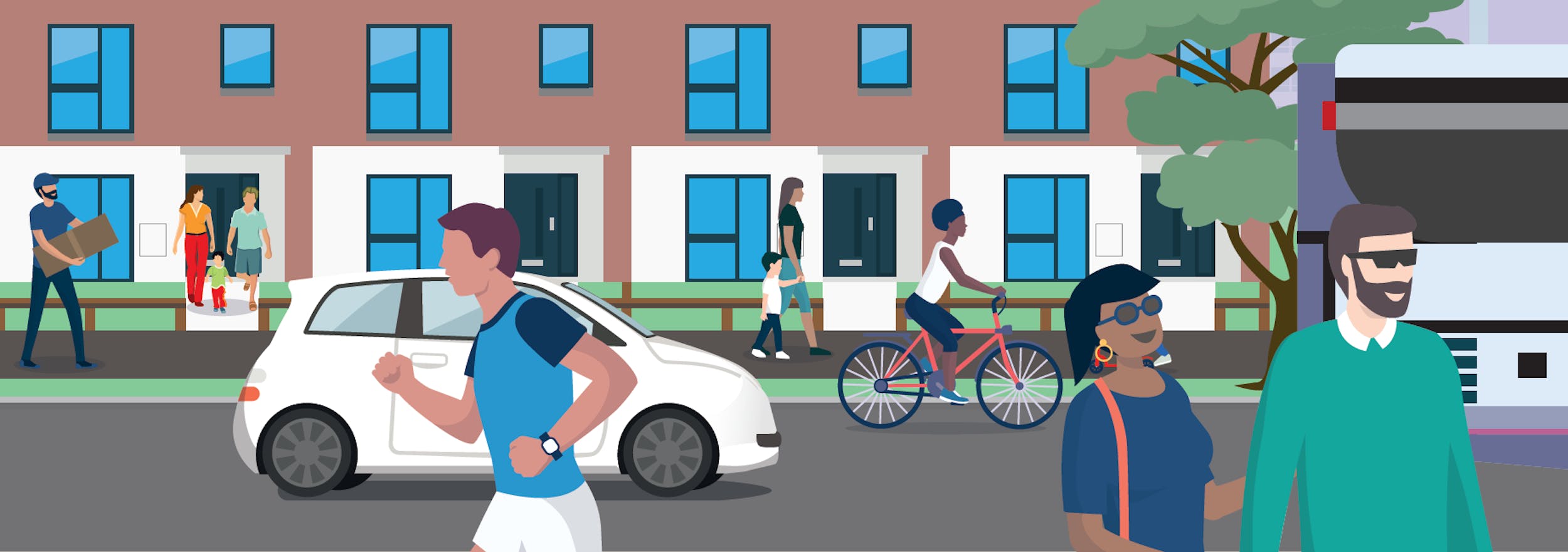 Cartoon view of street