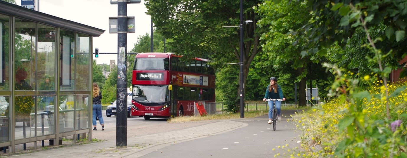 Bus at bus stop