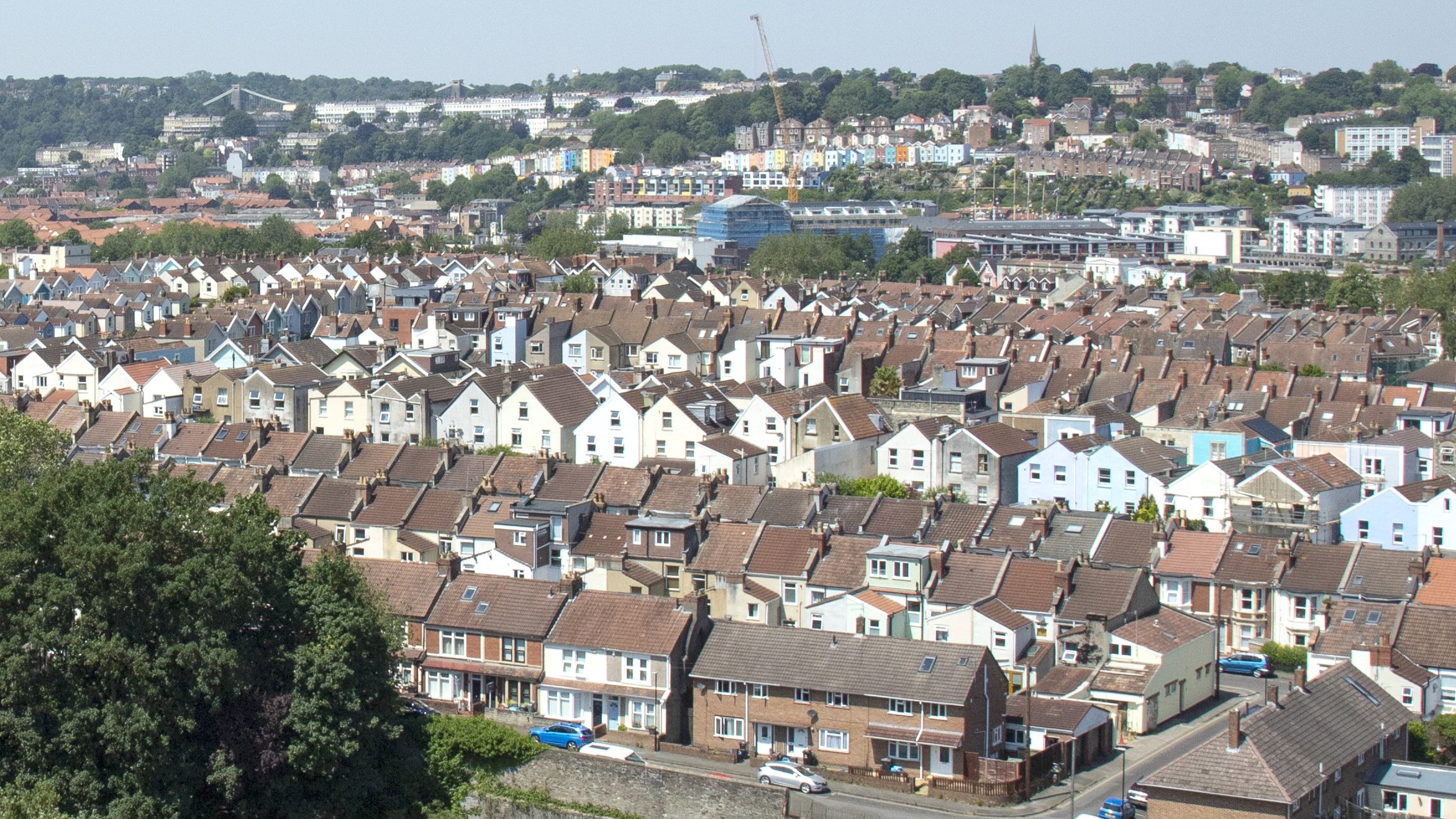 Cityscape view of housing in Bristol
