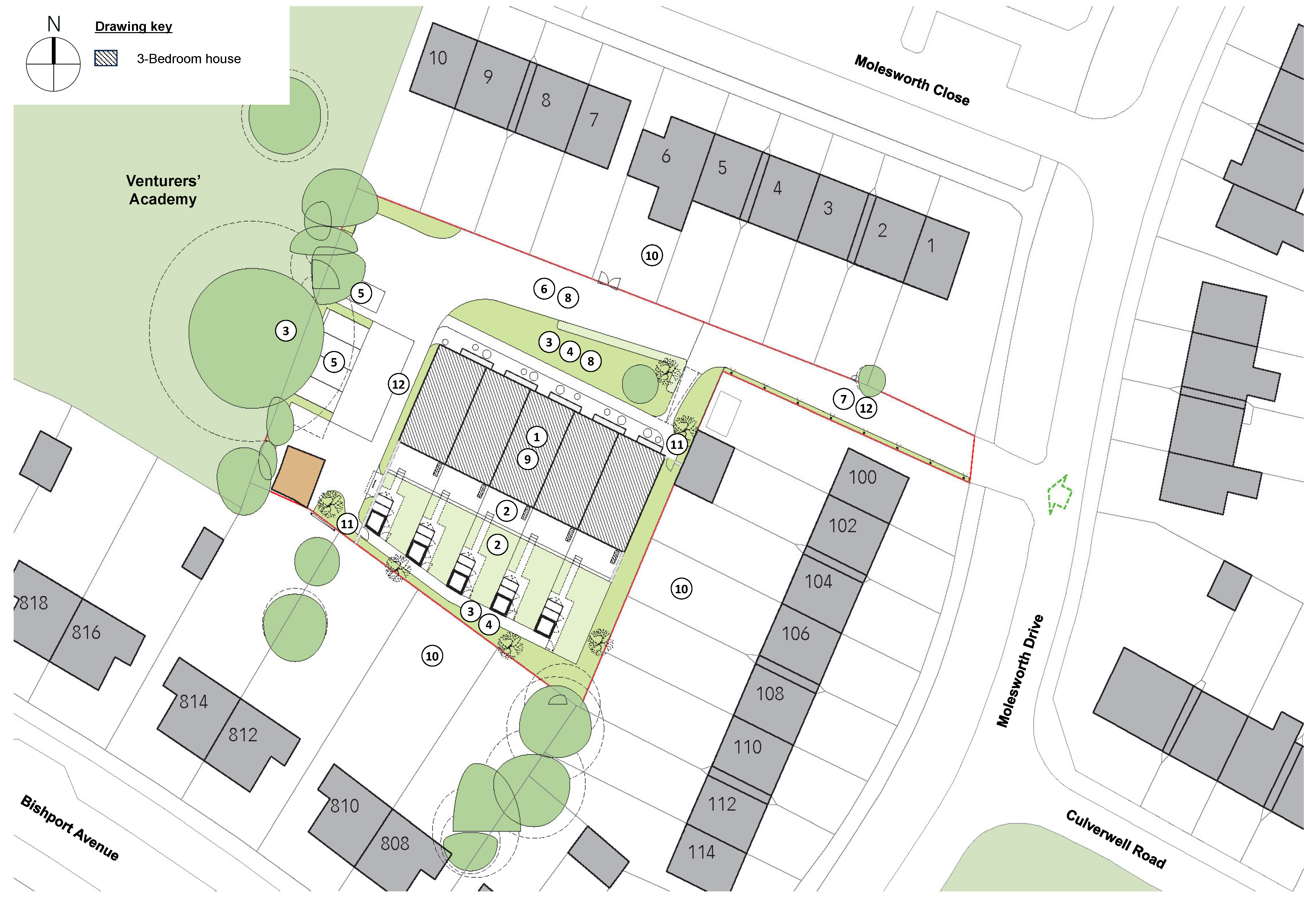 Molesworth Drive Annotated site plan