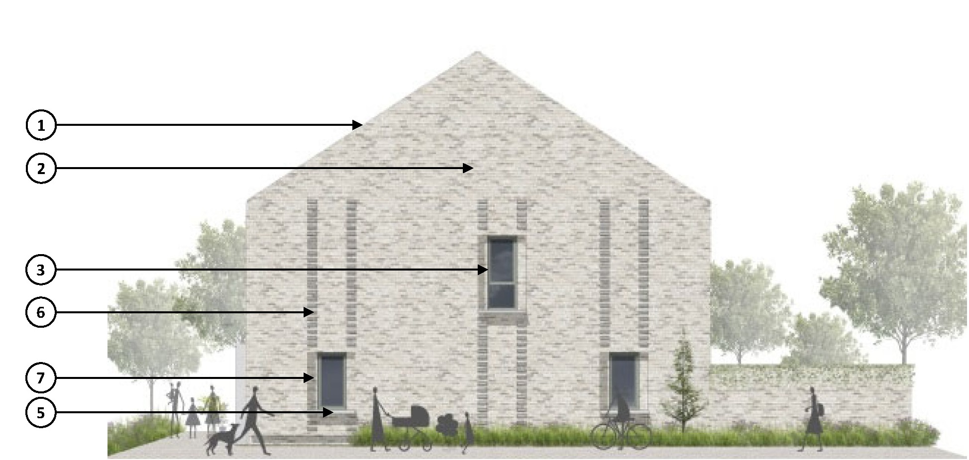 Proposed western elevation that will overlook the parking area