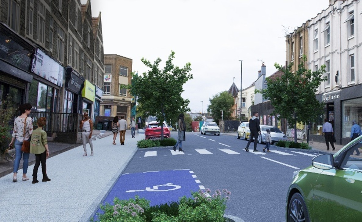 Artist's impression of street trees on North Street