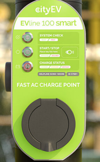 Illustrative image of an EV charger. This is fully described in the text above.