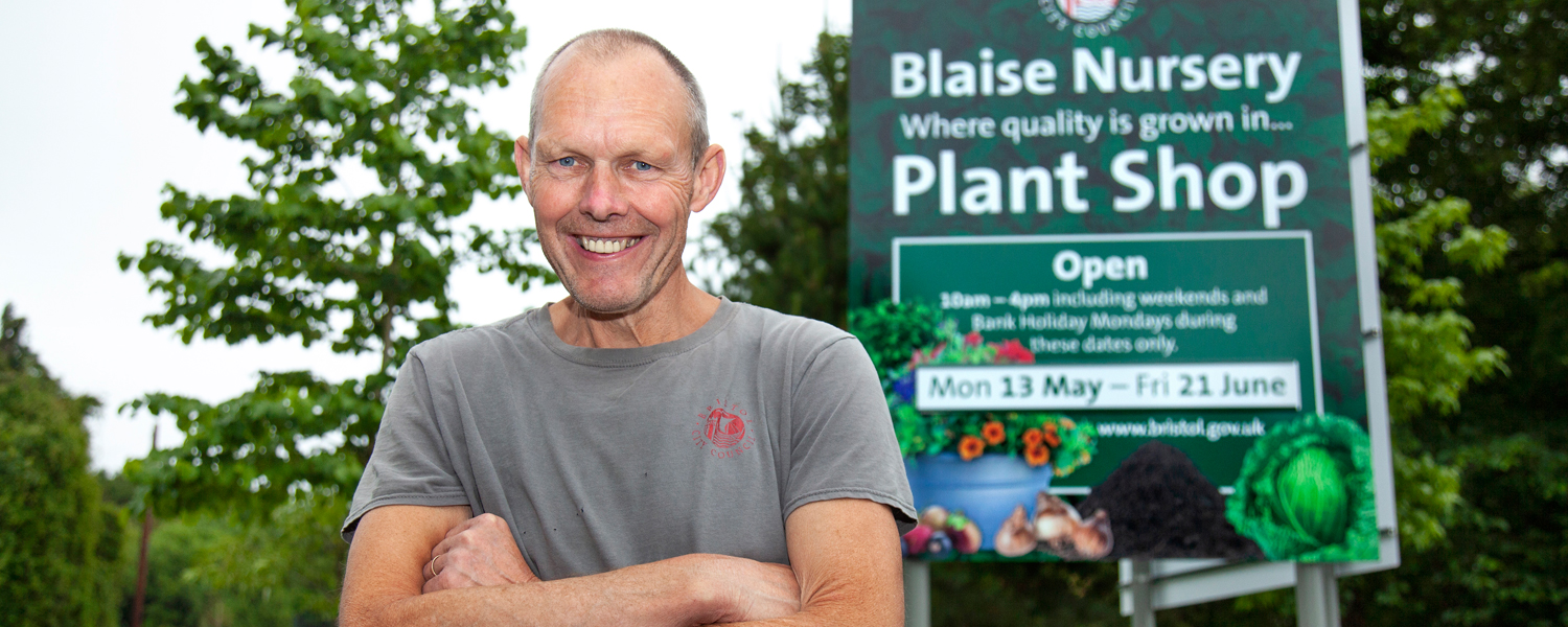 Man at Blaise Plant Nursery
