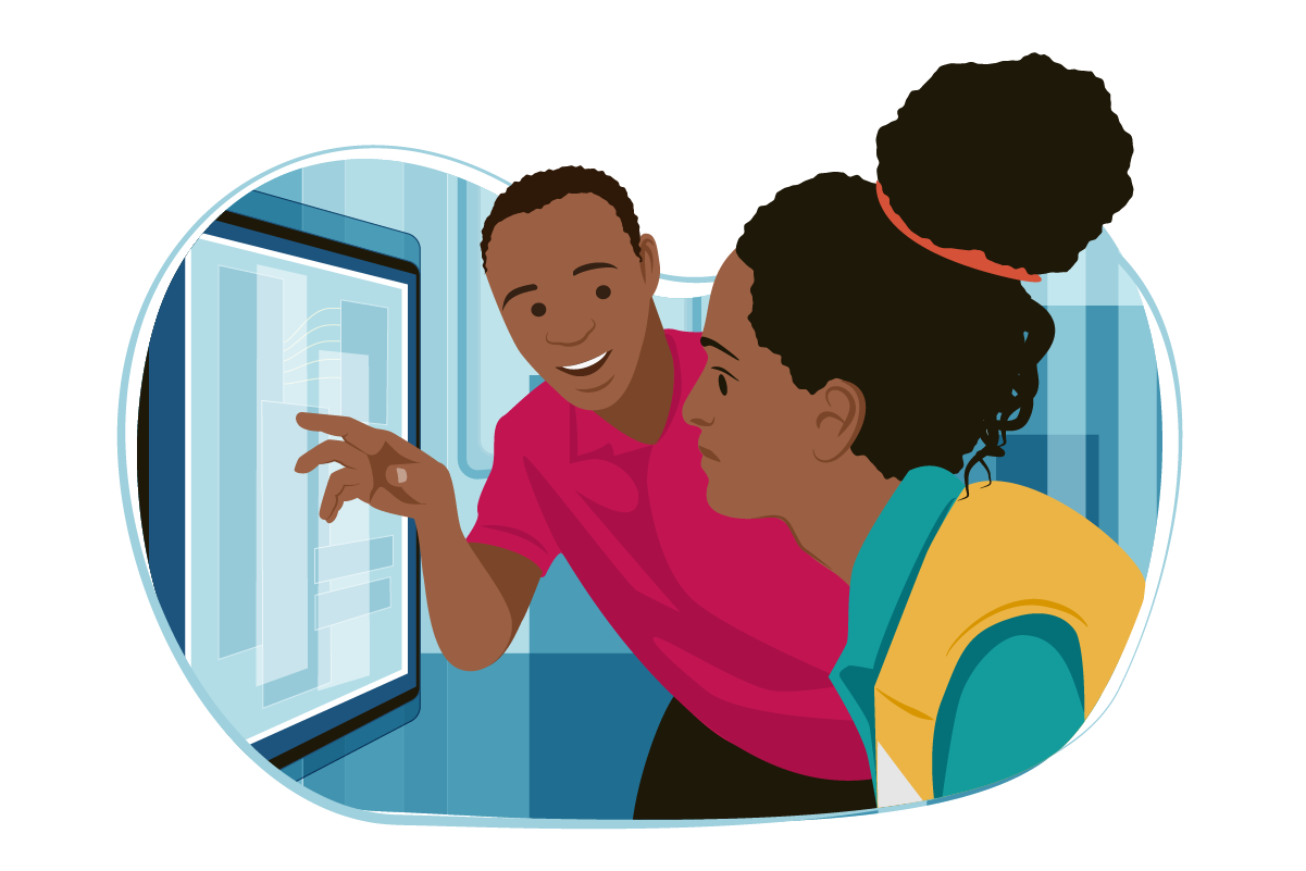 Man telling girl about possible careers