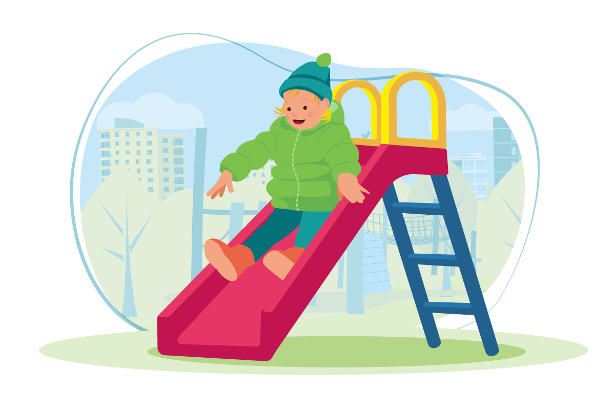 Young child on slide