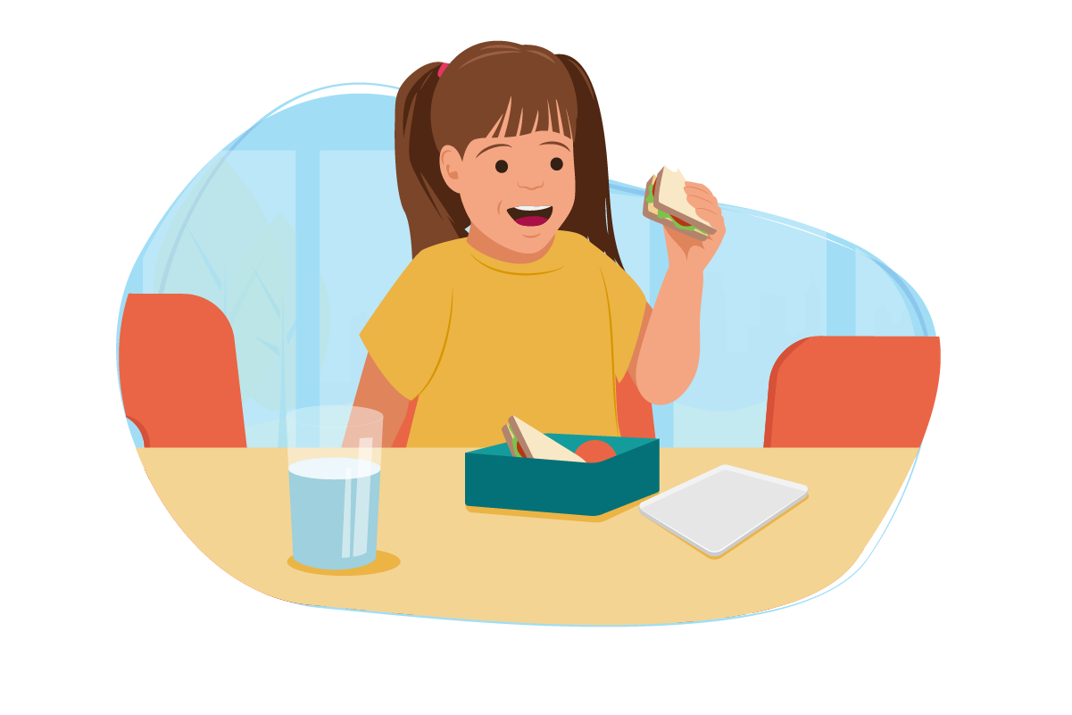 girl eating sandwich