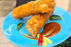 A plate of contemporary Sri Lankan street food